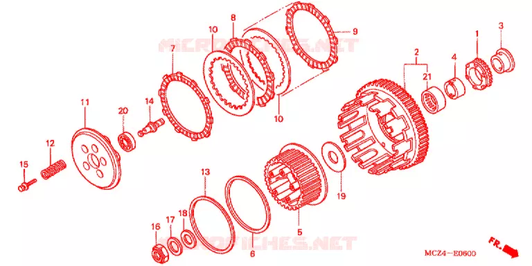 EMBRAYAGE Honda MOTO 900 HORNET 2007  CB900F7_A