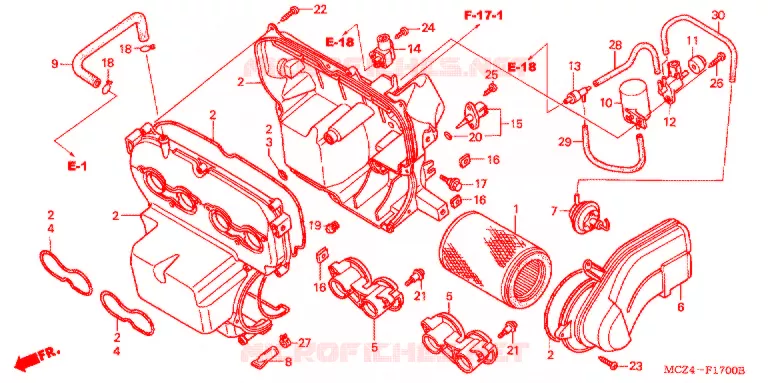 FILTRE A AIR Honda MOTO 900 HORNET 2007  CB900F7_A