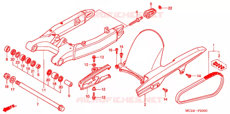 BRAS OSCILLANT Honda MOTO 900 HORNET 2007  CB900F7_A