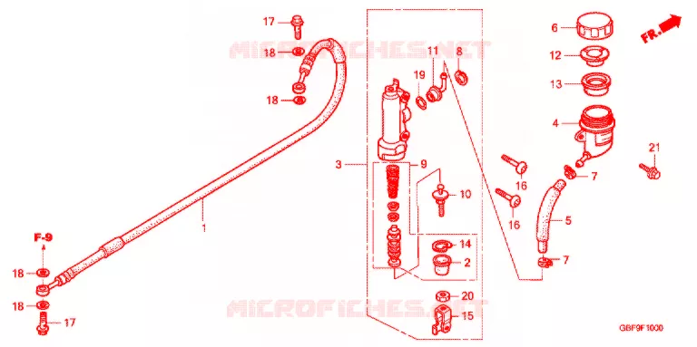 MAITRE-CYLINDRE DE FREIN ARRIERE Honda MOTO 85 CR 2007  CR85R7