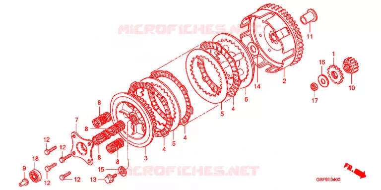 EMBRAYAGE Honda MOTO 85 CR 2007  CR85R7