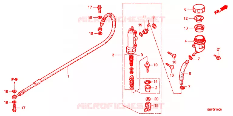 MAITRE-CYLINDRE DE FREIN ARRIERE Honda MOTO 85 CR 2007  CR85R7