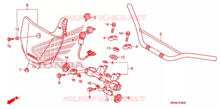 GUIDON - TE DE FOURCHE Honda MOTO 230 CRF 2007  CRF230F7