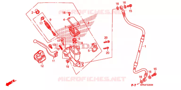 MAITRE CYLINDRE DE FREIN AVANT Honda MOTO 230 CRF 2007  CRF230F7