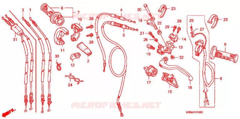 LEVIER DE GUIDON - CABLE - COMMODO Honda MOTO 250 CRF 2007  CRF250R7