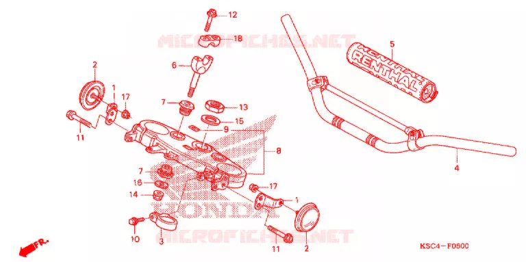 GUIDON - TE DE FOURCHE Honda MOTO 250 CRF 2007  CRF250X7