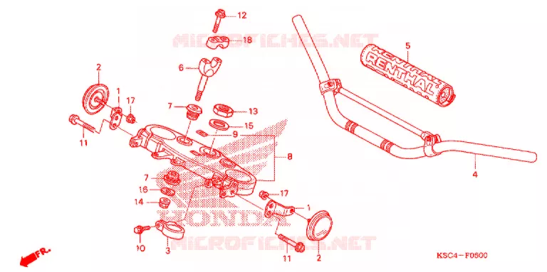 GUIDON - TE DE FOURCHE Honda MOTO 250 CRF 2007  CRF250X7