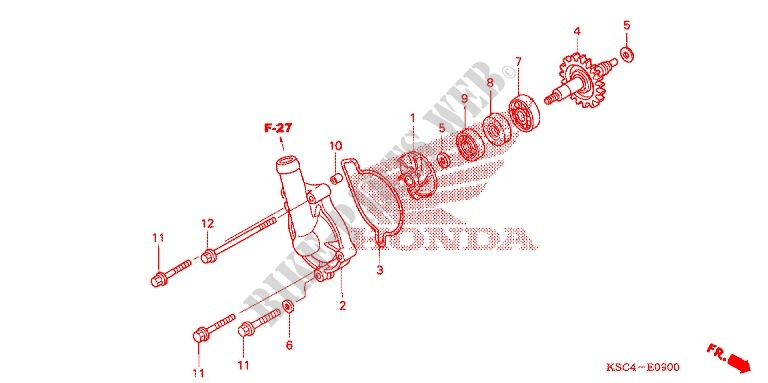 POMPE A EAU pour Honda CRF 250 X de 2007