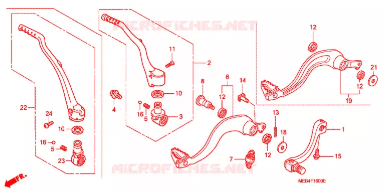 PEDALE - KICK Honda MOTO 450 CRF 2007  CRF450R7
