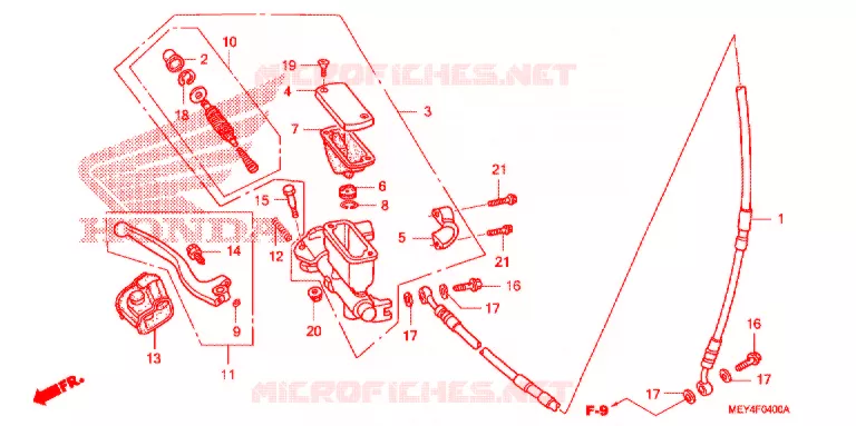 MAITRE CYLINDRE DE FREIN AVANT Honda MOTO 450 CRF 2007  CRF450X7