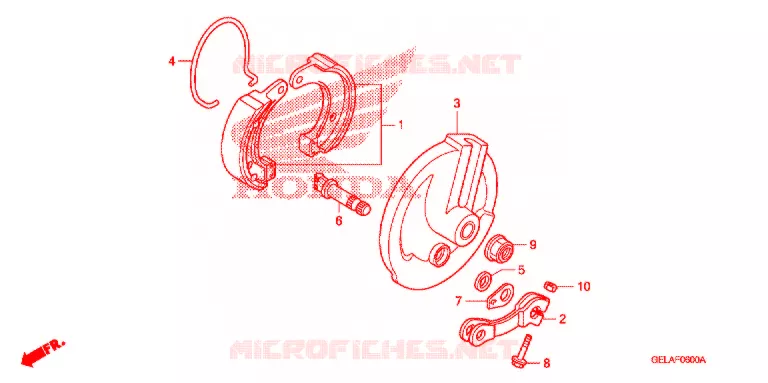 FLASQUE - MACHOIRES DE FREIN AVANT Honda MOTO 50 CRF 2007  CRF50F7