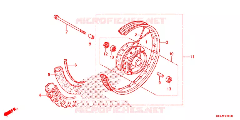 ROUE AVANT Honda MOTO 50 CRF 2007  CRF50F7