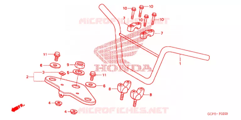 GUIDON - TE DE FOURCHE Honda MOTO 70 CRF 2007  CRF70F7