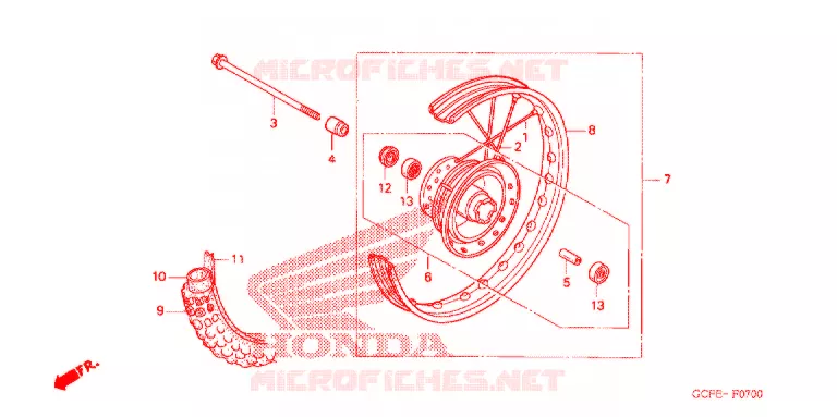 ROUE AVANT Honda MOTO 70 CRF 2007  CRF70F7