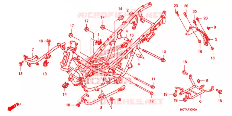 CADRE Honda MOTO 70 CRF 2007  CRF70F7