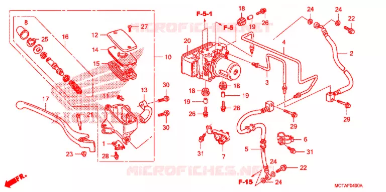 MAITRE CYLINDRE DE FREIN AVANT (FSC600A) Honda MOTO 70 CRF 2007  CRF70F7
