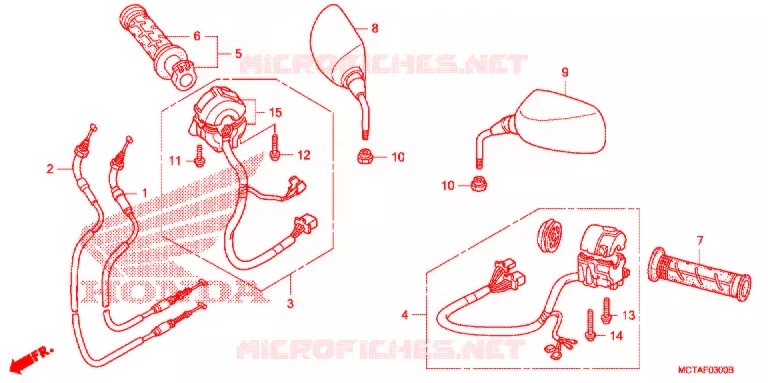 COMMODO - LEVIER - CABLE Honda SCOOTER 600 SILVERWING 2007  FSC600D7