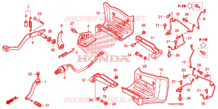 REPOSE PIED - PEDALE (TRX400EX'07) Honda ATV 400 FOURTRAX 2007  TRX400EX7