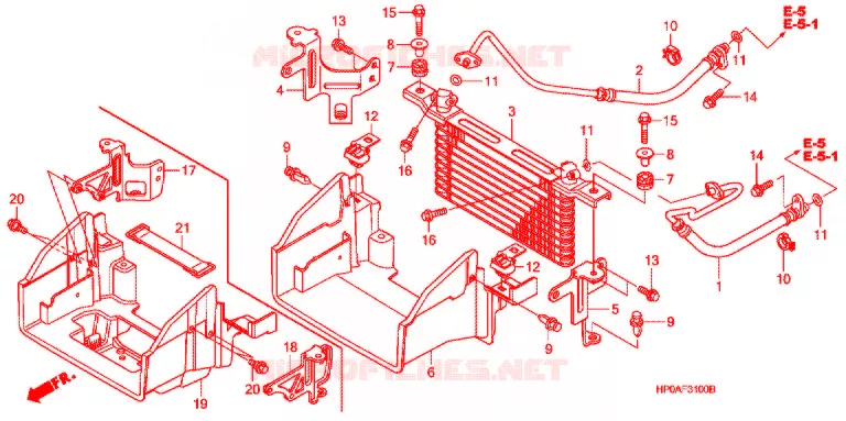RADIATEUR D'HUILE Honda ATV 500 FOURTRAX 2007  TRX500FM7