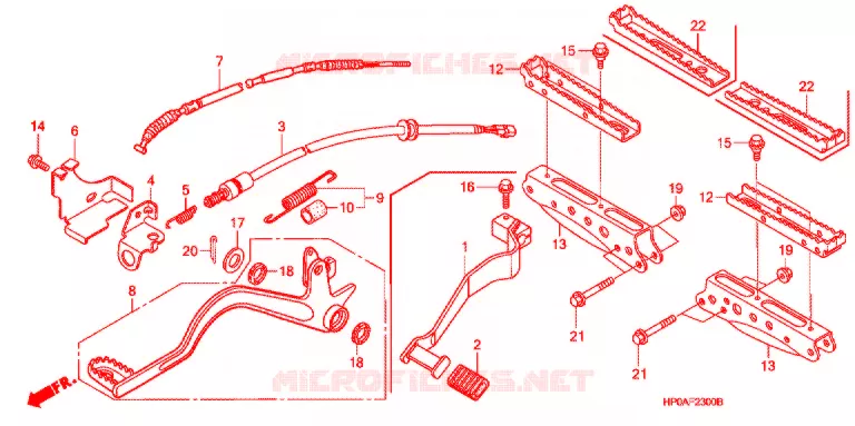REPOSE PIED - PEDALE Honda ATV 500 FOURTRAX 2007  TRX500FPE7