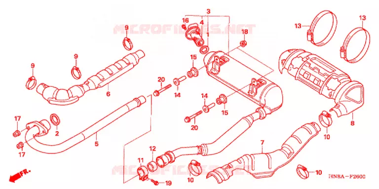 SILENCIEUX D'ECHAPPEMENT Honda ATV 680 FOURTRAX 2007  TRX680FGA7