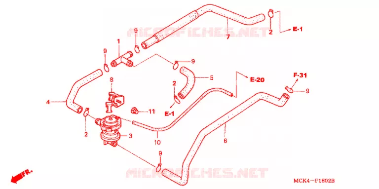 COMMANDE INJECTION D'AIR SOUPAPE Honda MOTO 1100 SHADOW 2007  VT1100C27