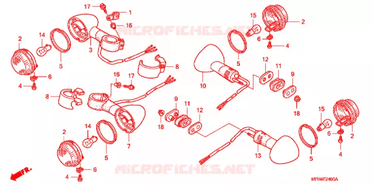 CLIGNOTANT Honda MOTO 600 SHADOW 2007  VT600C7