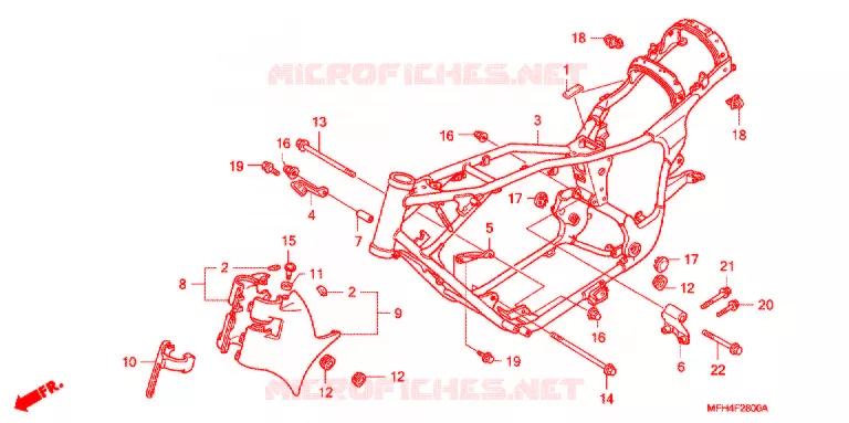 CADRE Honda MOTO 600 SHADOW 2007  VT600CD7
