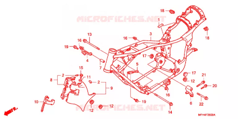 CADRE Honda MOTO 600 SHADOW 2007  VT600CD7