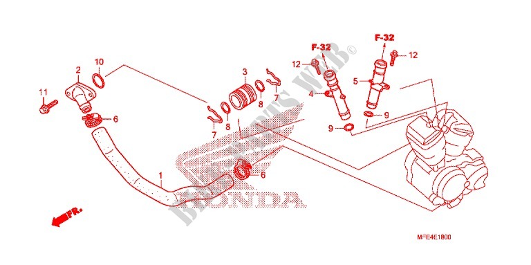 DURITE DE REFROIDISSEMENT pour Honda SHADOW VT 750 SPIRIT de 2007