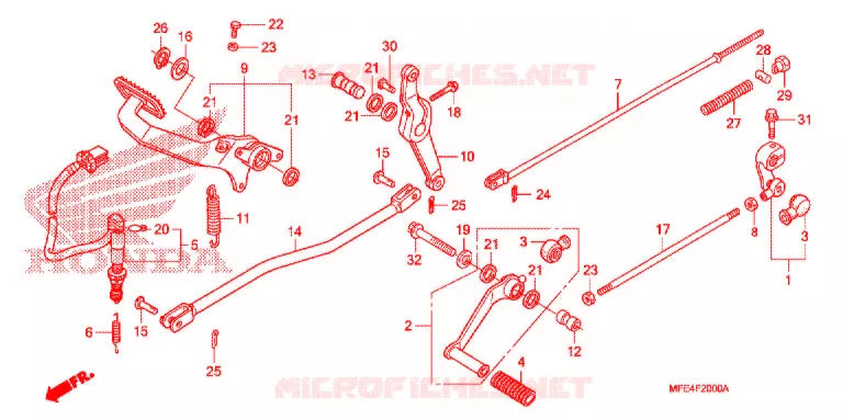 PEDALE Honda MOTO 750 SHADOW 2007  VT750C2F7