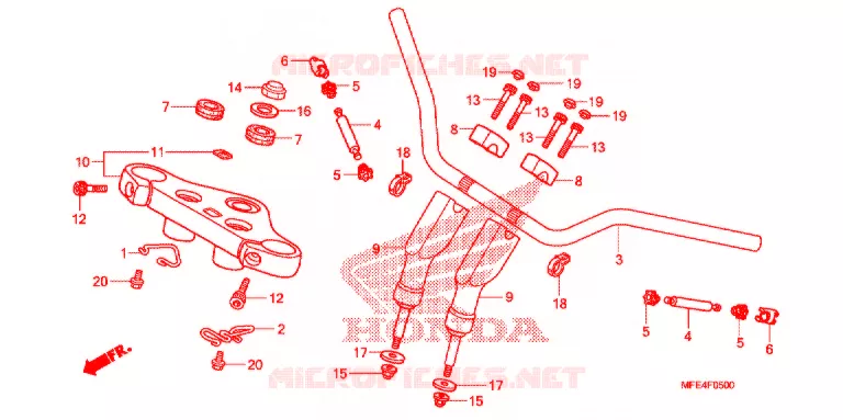 GUIDON - TE DE FOURCHE Honda MOTO 750 SHADOW 2007  VT750C2F7