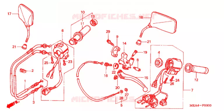 COMMODOS - POIGNEES Honda MOTO 1300 VTX 2007  VTX1300S7