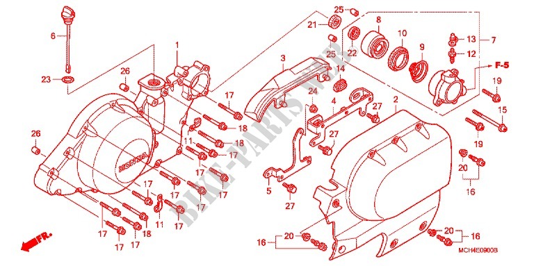 CARTER MOTEUR GAUCHE pour Honda VTX 1800 F Specification 1 de 2007