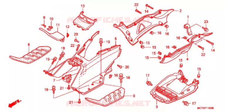 MARCHE PIEDS (FJS400A/D/FJS600A/D5-8) Honda SCOOTER 600 SILVERWING 2008  FJS600A8_J