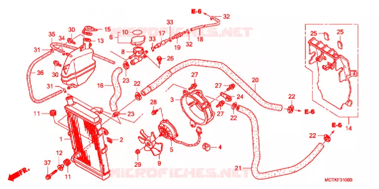 RADIATEUR (FJS400A/D/FJS600A/D5-8) Honda SCOOTER 600 SILVERWING 2008  FJS600A8_J