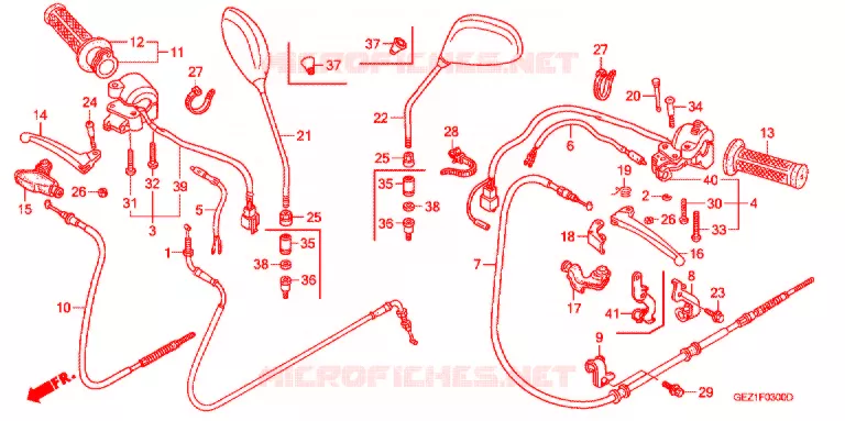 LEVIER DE GUIDON - CABLE - COMMODO Honda SCOOTER 50 ZOOMER 2008  NPS508