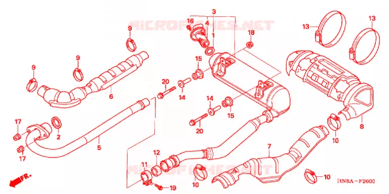 SILENCIEUX D'ECHAPPEMENT Honda ATV 680 FOURTRAX 2008  TRX680FGA8