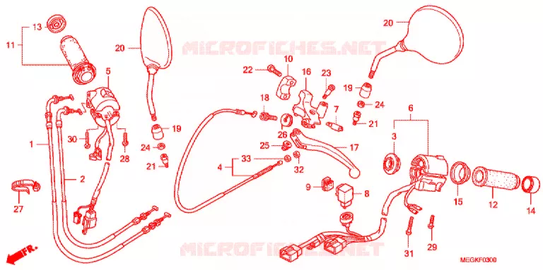 COMMODOS - POIGNEES Honda MOTO 750 SHADOW 2008  VT750CA8