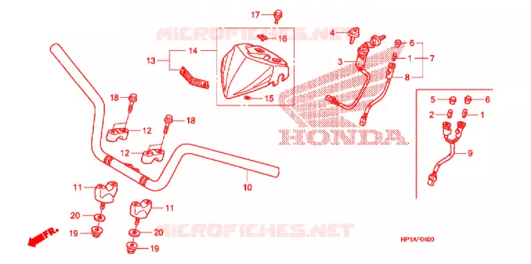 GUIDON Honda ATV 450 FOURTRAX 2009  TRX450ER9
