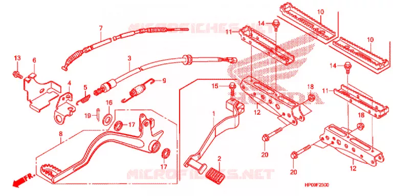 REPOSE PIED - PEDALE Honda ATV 500 FOURTRAX 2009  TRX500FM9