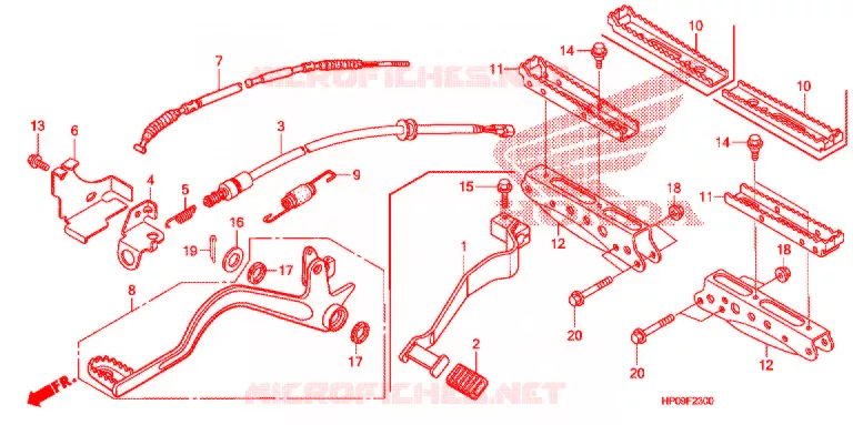 REPOSE PIED - PEDALE Honda ATV 500 FOURTRAX 2009  TRX500FPE9