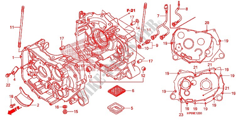 CARTER MOTEUR pour Honda FOURTRAX 500 FOREMAN 4X4 Power Steering de 2009