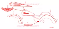 AUTOCOLLANTS pour Honda SHADOW VT 750 ABS TWO TONE de 2009