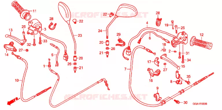 LEVIER DE GUIDON - CABLE - COMMODO Honda SCOOTER 50 ZOOMER 2017  NPS50B