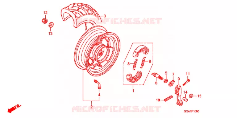 ROUE ARRIERE Honda SCOOTER 50 RUCKUS 2011  NPS50B
