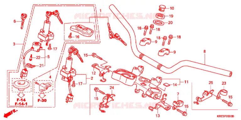 GUIDON - TE DE FOURCHE Honda MOTO 150 NX 2011  NXR150ESDB