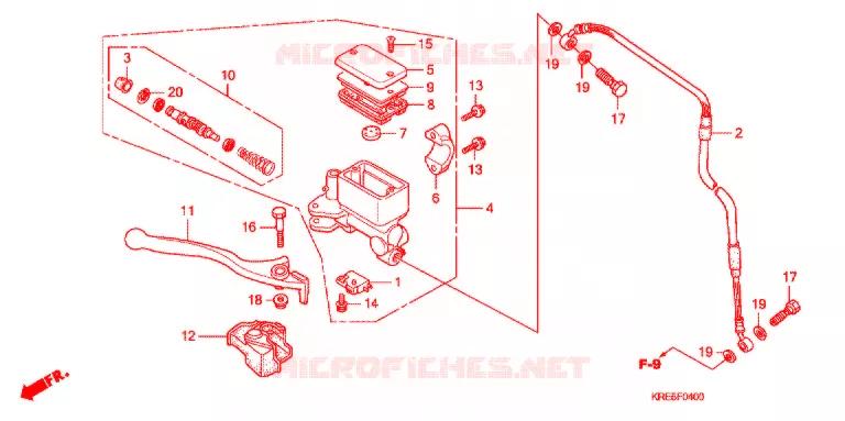 MAITRE CYLINDRE DE FREIN AVANT Honda MOTO 150 NX 2012  NXR150ESDB