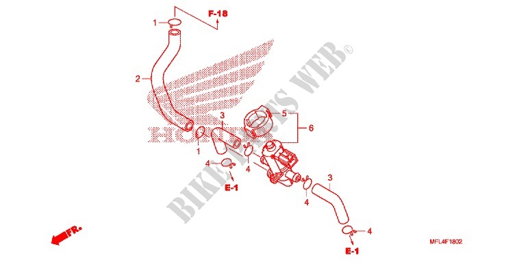 VALVE DE COMMANDE D'INJECTION D'AIR pour Honda CBR 1000 RR VICTORY RED de 2011