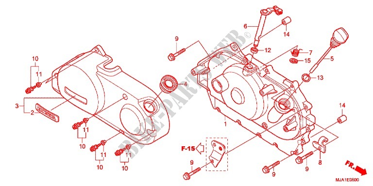 CARTER MOTEUR DROIT (VT750CA/CS/C2B) pour Honda SHADOW VT 750 ABS TWO TONE de 2012